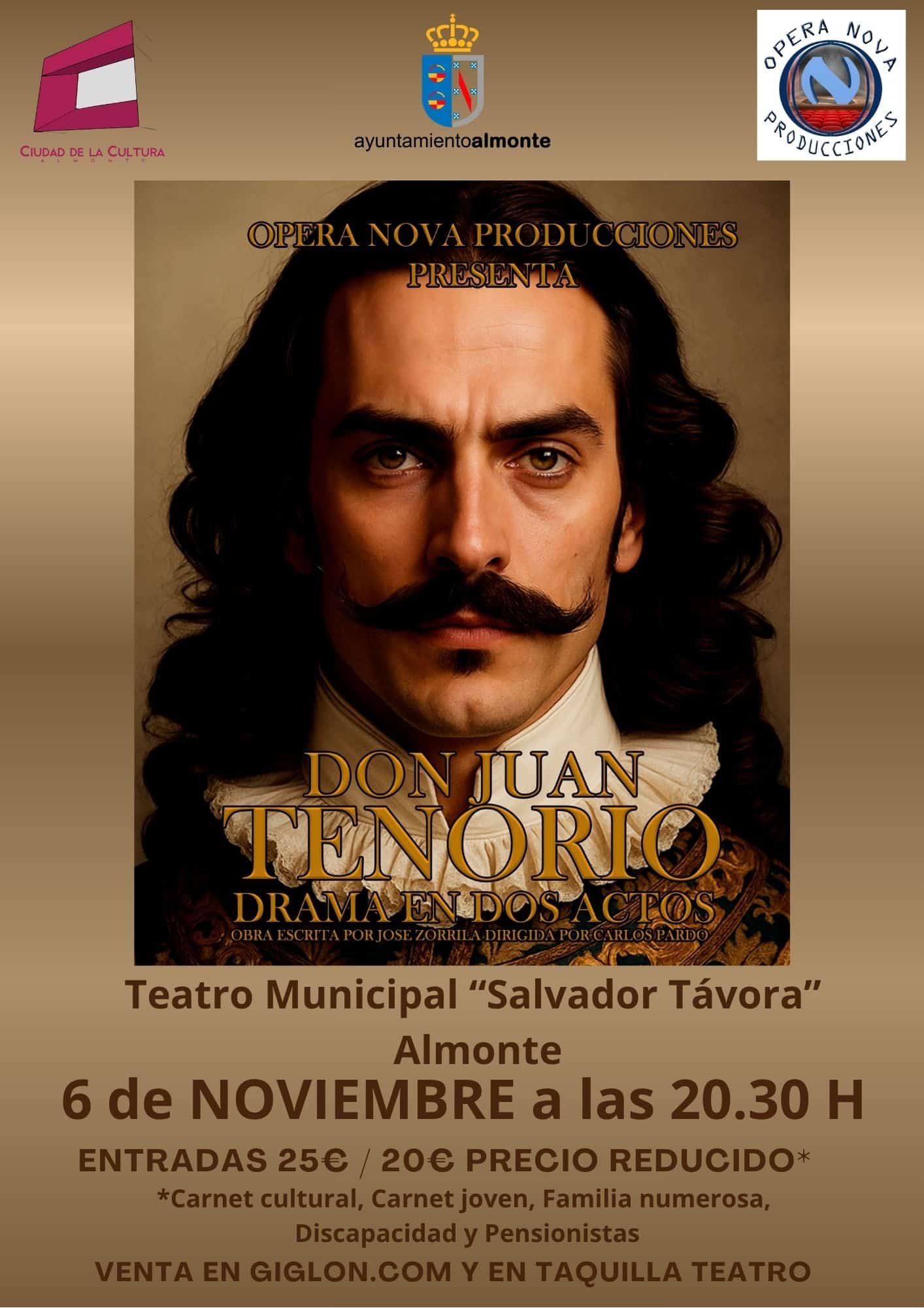 Don Juan Tenorio en Almonte: el clásico de Zorrilla llega al Teatro Salvador Távora.